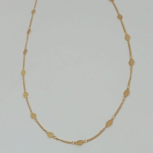 GARGANTILHA  ELOS IGUAIS C/FOLHAS 80 CM