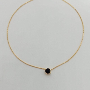 GARGANTILHA PONTO DE LUZ ZIRCONIA NEGRA M