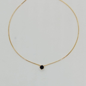 GARGANTILHA PONTO DE LUZ ZIRCONIA NEGRA P