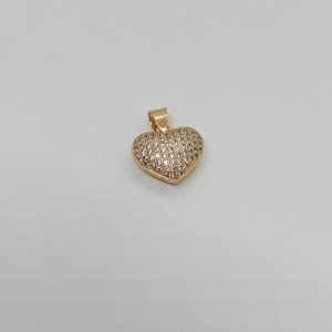 PINGENTE CORACAO CRAVEJADO MEDIO