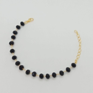 PULSEIRA PEDRAS PRETA FACETADA