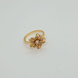ANEL FLOR PETALAS  CRAVEJADA