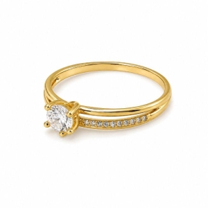 ANEL SOLITARIO E MEIA ALIANÇA C/ZIRCONIA