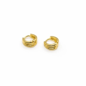 BRINCO ARGOLA TRES FILEIRAS LISA PEQUENO