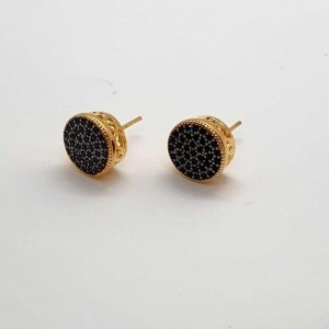 BRINCO REDONDO CRAVEJADO ZIRCONIA NEGRA
