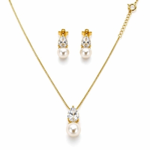 CONJUNTO ZIRCONIA OVAL  C/PEROLA