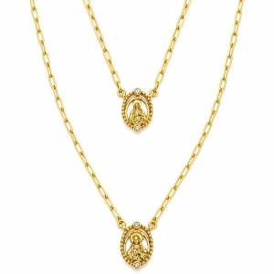 GARGANTILHA ESCAPULARIO CARTIE MEDALHA OVAL VAZADA