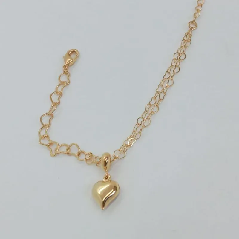 PULSEIRA ELOS CORACAO C/ PINGENTE CORACAO