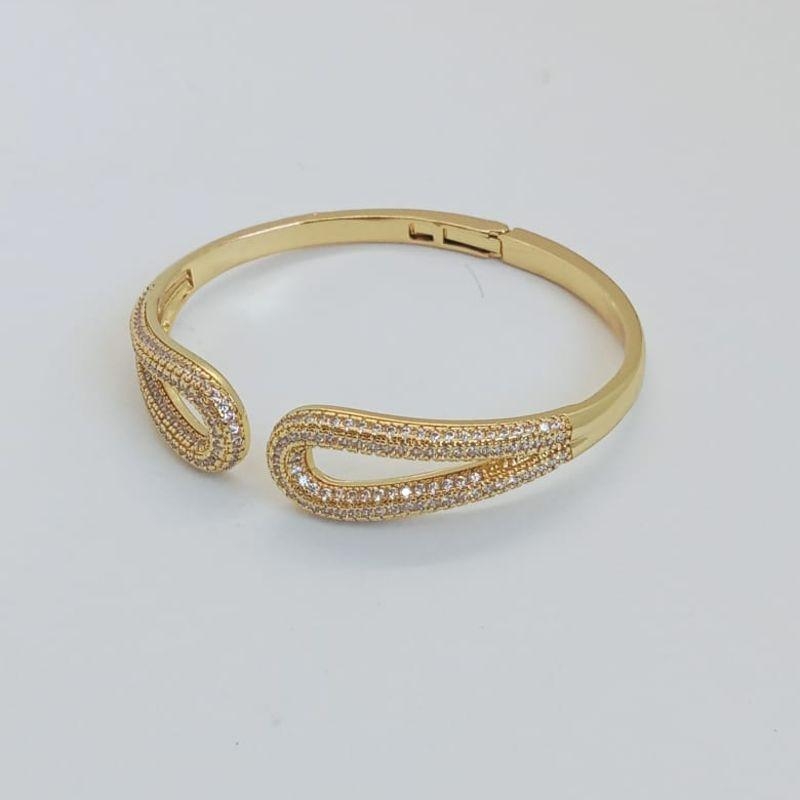 BRACELETE DUAS GOTAS VAZADA CRAVEJADO