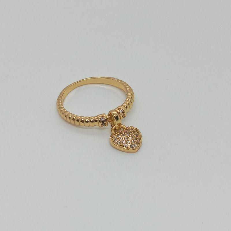 ANEL CORACAO CRAVEJADO  C/ ARO TRABALHADO