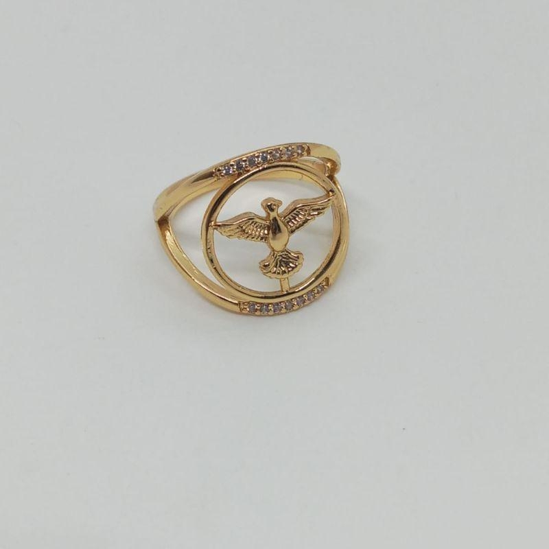 ANEL DIVINO ESPIRITO SANTO C/DETALHE EM ZIRCONIA