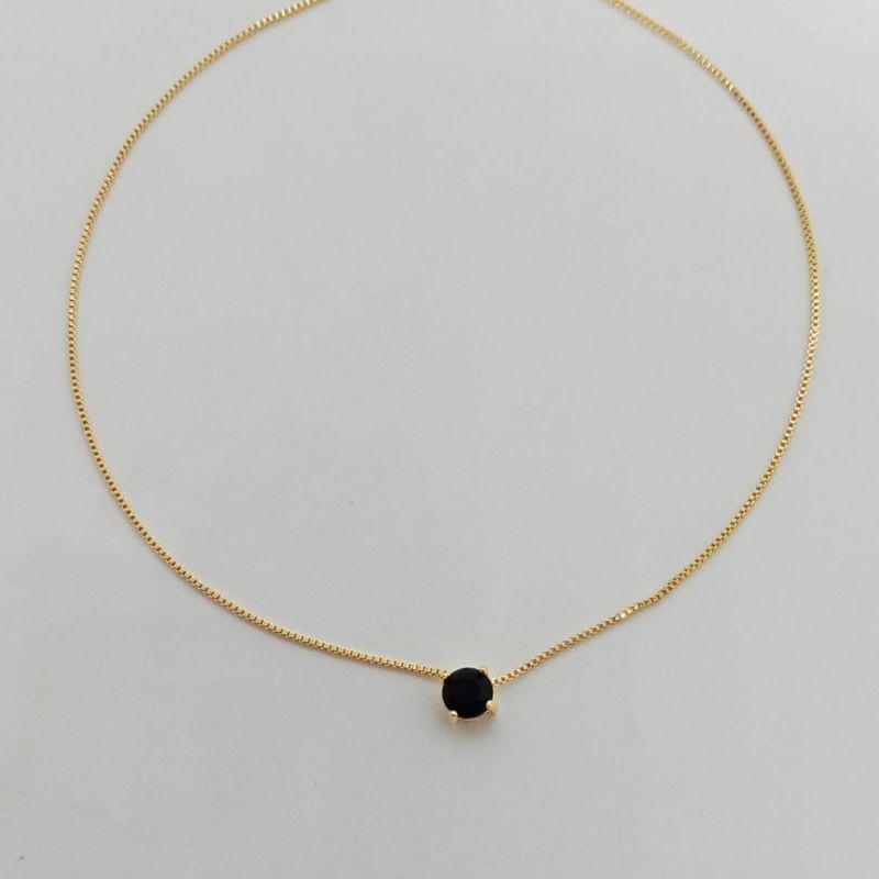 GARGANTILHA PONTO DE LUZ ZIRCONIA NEGRA M
