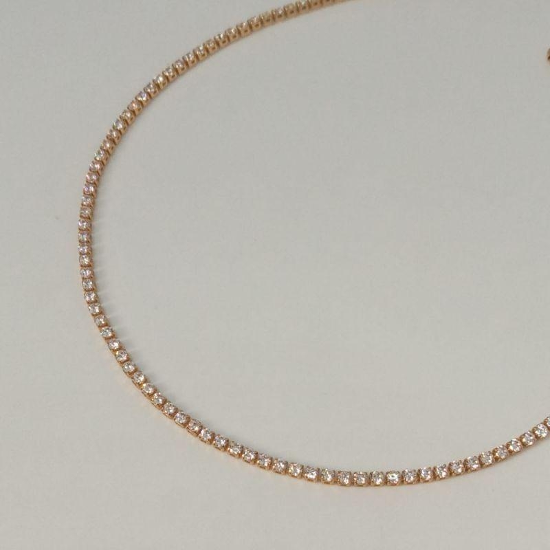 GARGANTILHA RIVIERA FINA ZIRCONIA REDONDA 35 CM