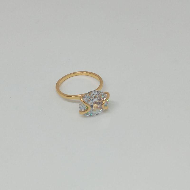 ANEL SOLITARIO  C/ GARRAS EM V