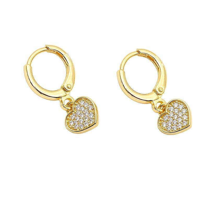 BRINCO ARGOLA CLIK CORACAO PEDURADO CRAVEJADO