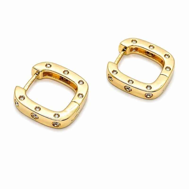 BRINCO ARGOLA QUADRADO C/ ZIRCONIA