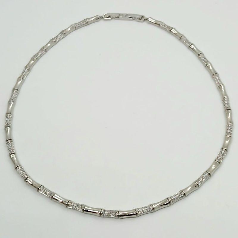 GARGANTILHA BAMBU CRAVEJADOS E LISOS INTERCALADOS