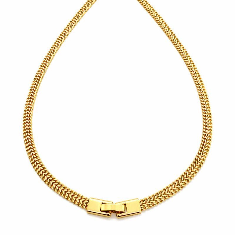 GARGANTILHA GRUMET DUPLA  FECHO RELOGIO 40 CM