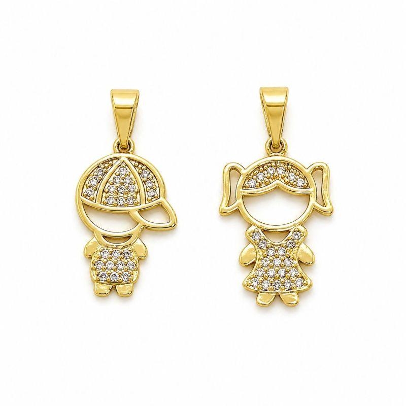 PINGENTE MENINO/MENINA CRAVEJADO