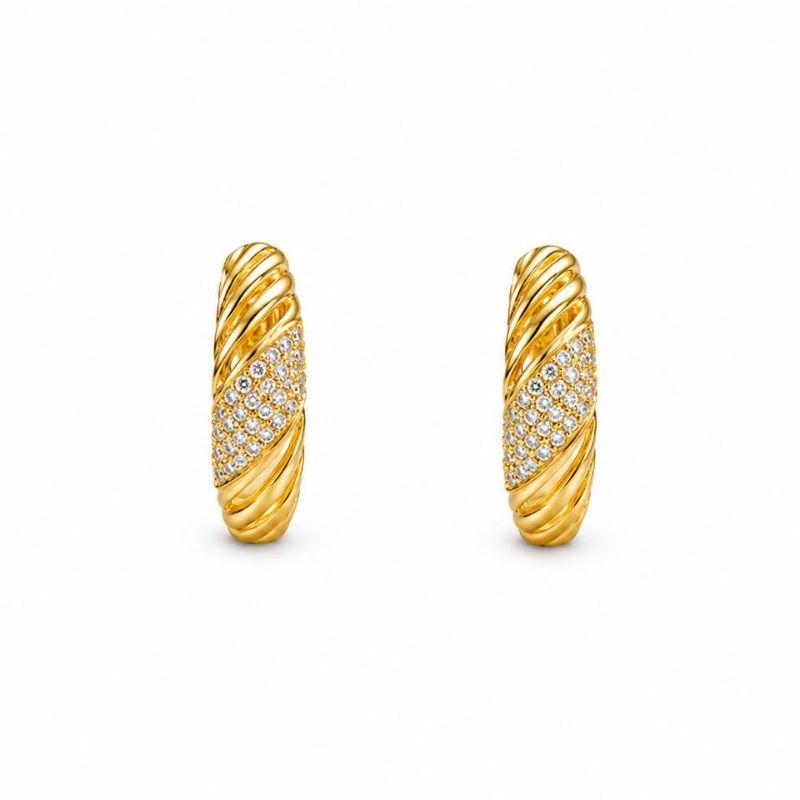 BRINCO ARGOLA TRABALHADO C/ DETALHE EM ZIRCONIA