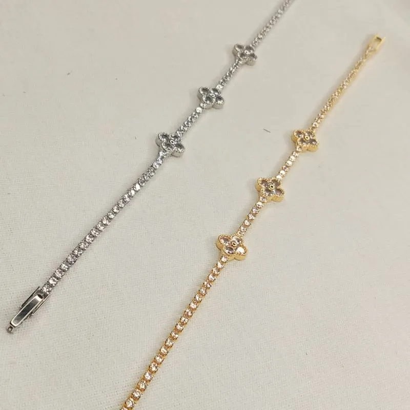 PULSEIRA RIVIERA C/ TRES TREVOS CRAVEJADOS
