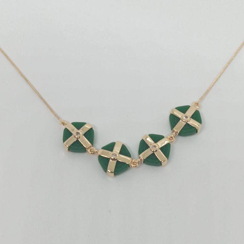 GARGANTILHA  REDONDO C/ DETALHE EM X