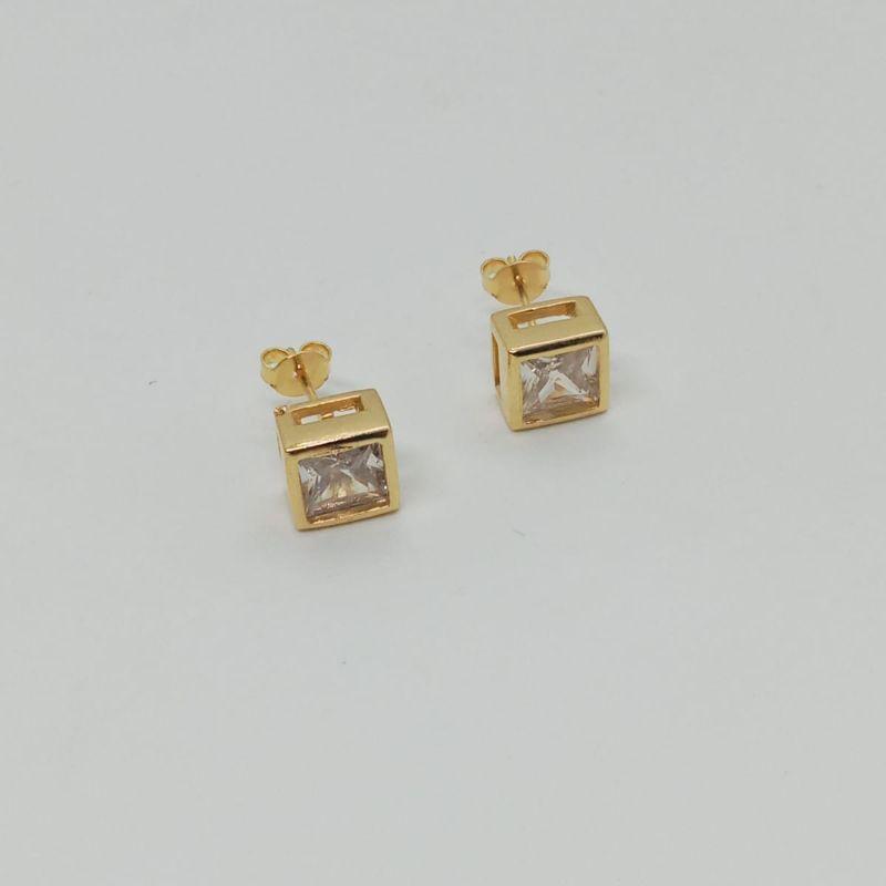 BRINCO PONTO DE LUZ ZIRCONIA QUADRADO MEDIO