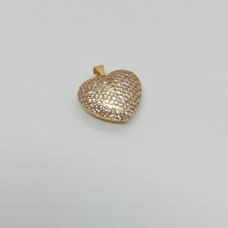 PINGENTE CORACAO CRAVEJADO GRANDE