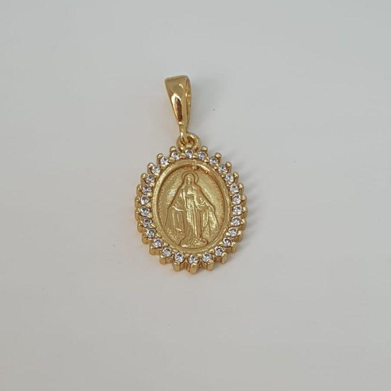 PINGENTE MEDALHA NOSSA SENHORA DAS GRACAS C/BORDA CRAVEJADA