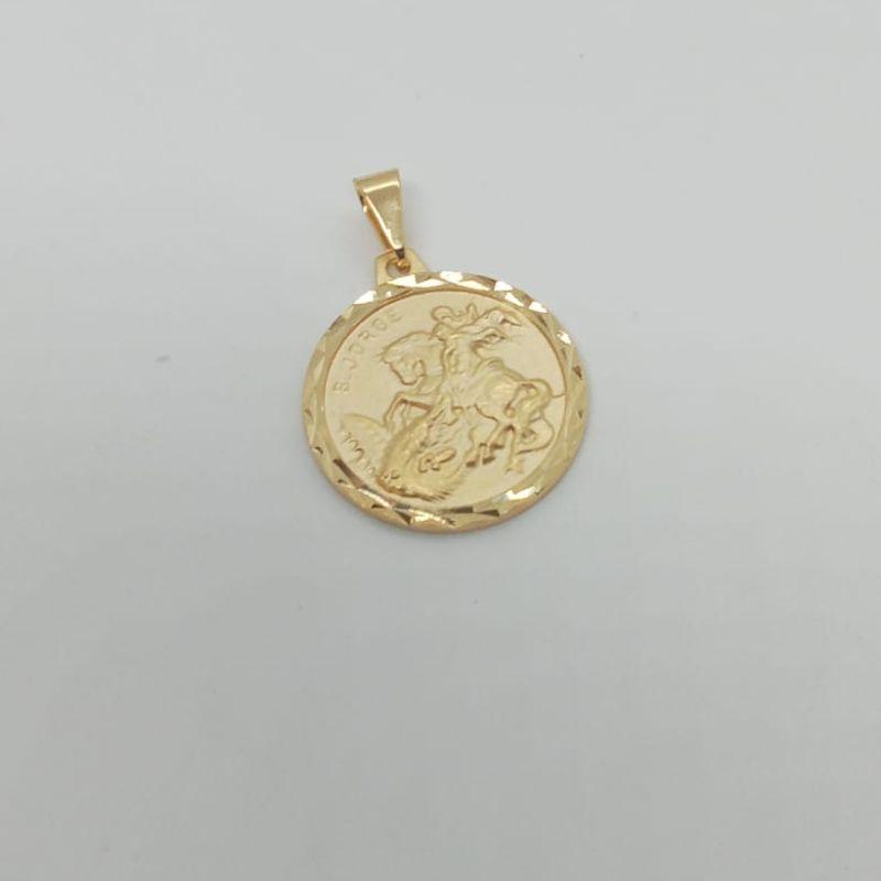 PINGENTE SAO BEENTO/SAO JORGE/SAO MIGUEL BORDA DIAMANTADA