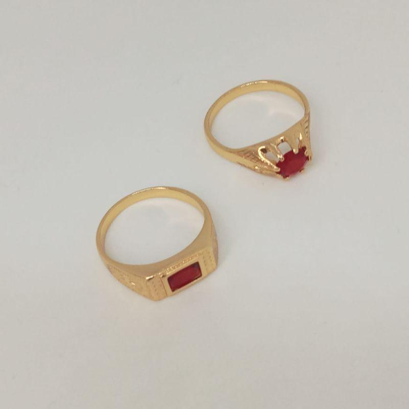 ANEL MASCULINO PEDRA VERMELHA
