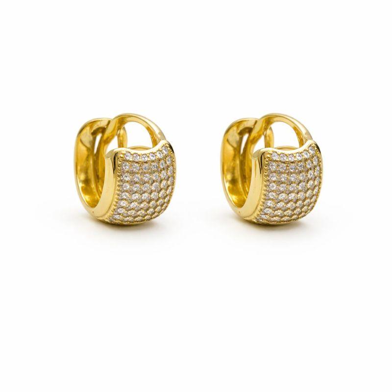 BRINCO ARGOLA LARGO CRAVEJADO MEDIO