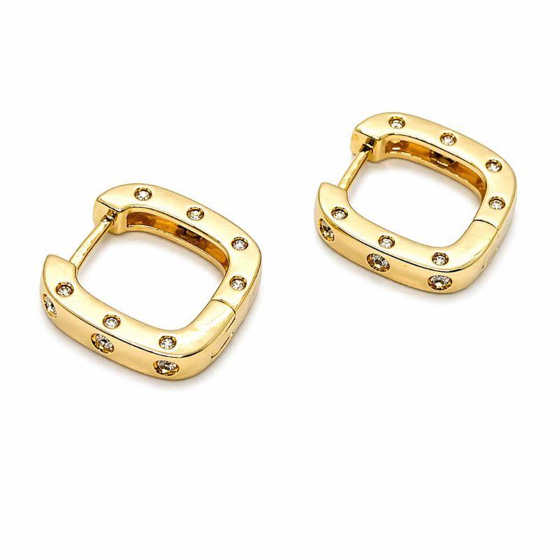 BRINCO ARGOLA QUADRADO C/ ZIRCONIA