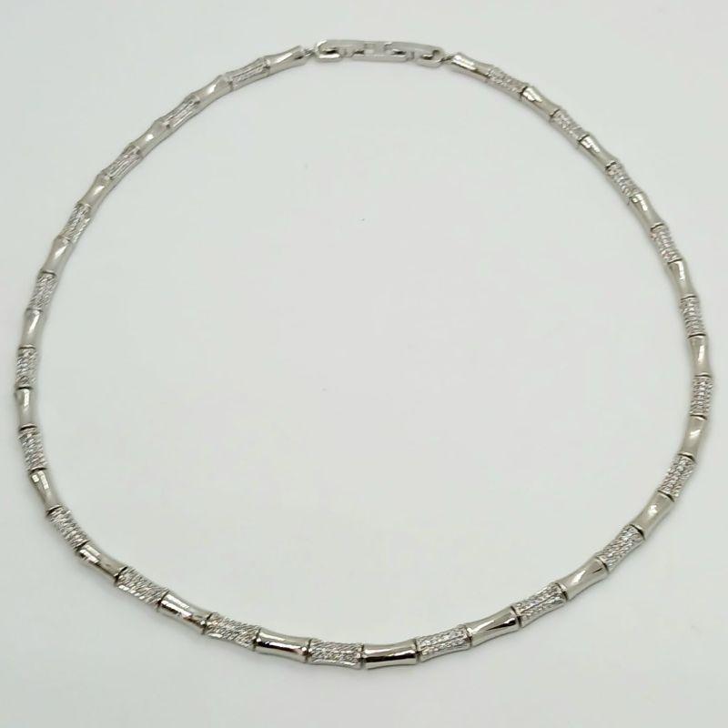 GARGANTILHA BAMBU CRAVEJADOS E LISOS INTERCALADOS