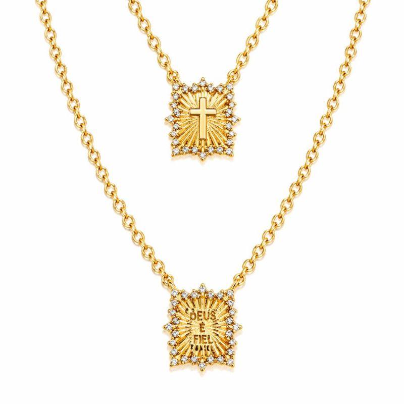 GARGANTILHA ESCAPULARIO CARTIE C/ IMAGEM CRAVEJADA AO REDOR