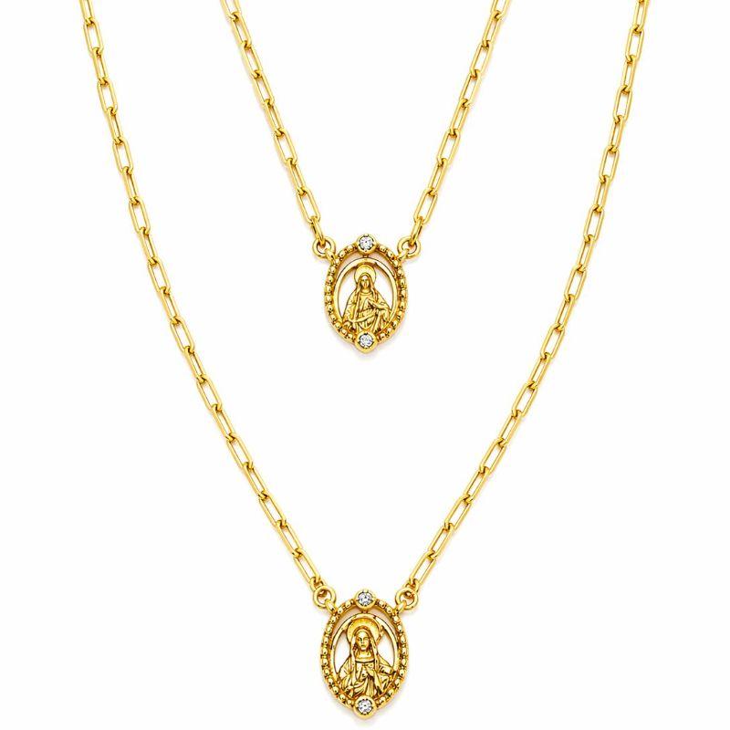 GARGANTILHA ESCAPULARIO CARTIE MEDALHA OVAL VAZADA