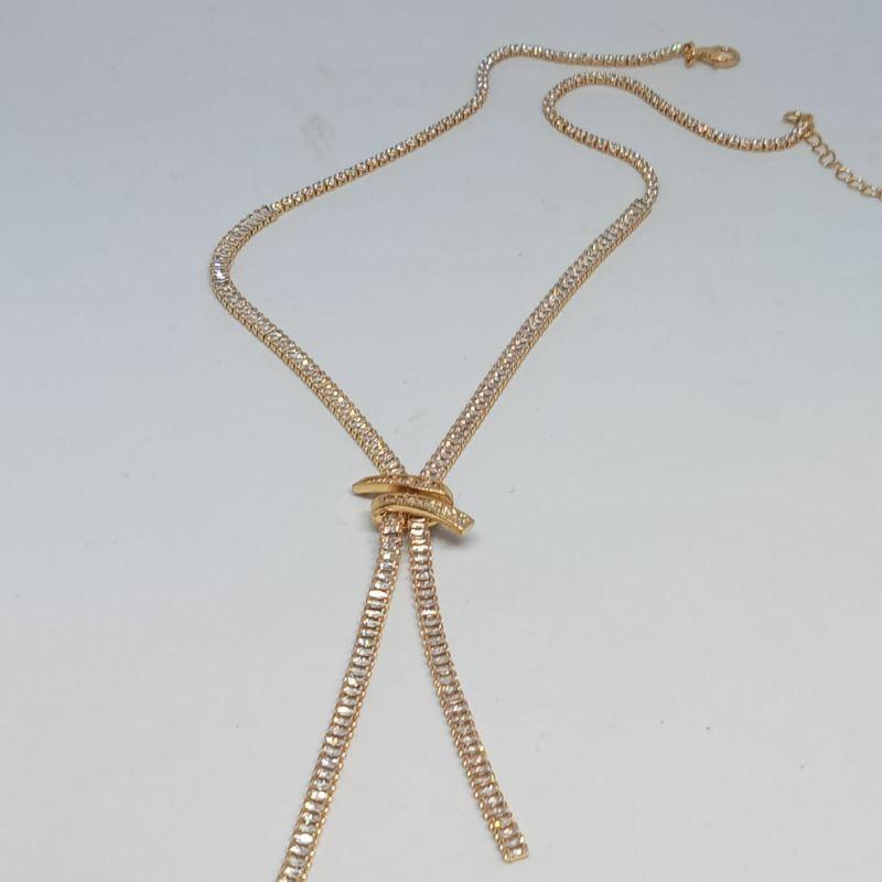 GARGANTILHA RIVIERA GRAVATA ZIRCONIA BAGUETE