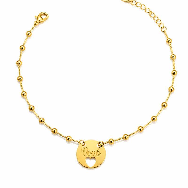 PULSEIRA VENEZIANA C/ BOLINHA PINGENTE MEDALHA VOVO