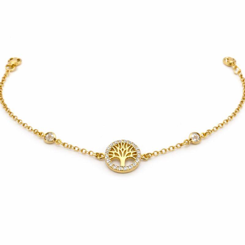 PULSERIA CARTIE FINA C/ MEDALHA ARVORE DA VIDA DOIS CORACOES ZIRCONIA