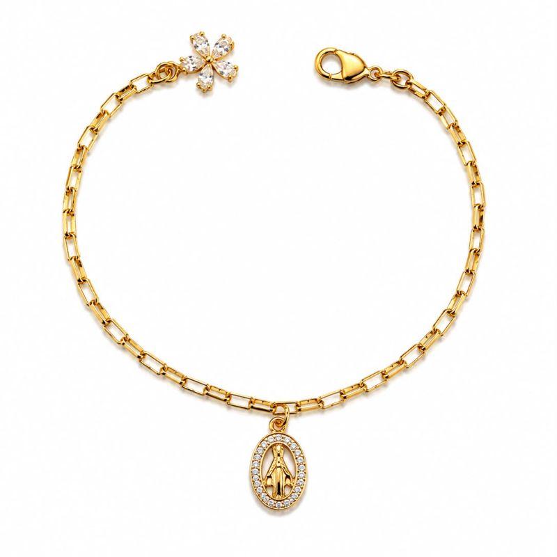 PULSEIRA ELOS CARTIE PINGENTE NOSSA SENHORA  ESTRELA ZIROCONIA NA PONTA